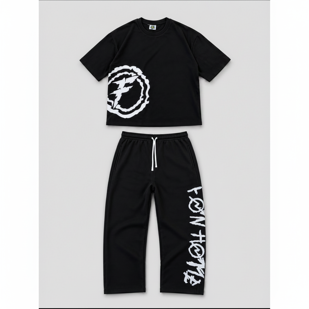 Black Graphic Set - full outfit flat lay