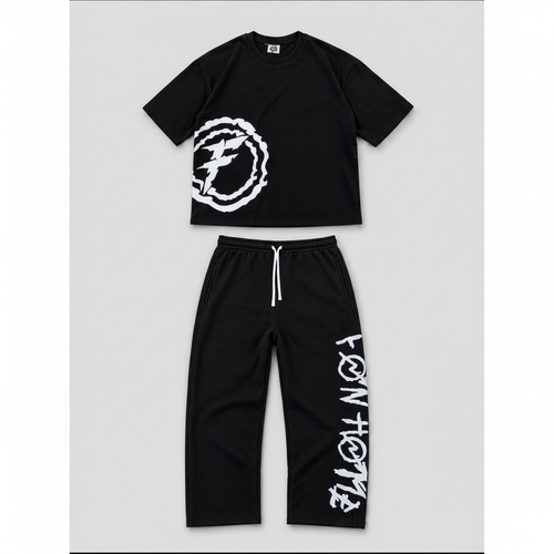 Black Graphic Set - full outfit flat lay